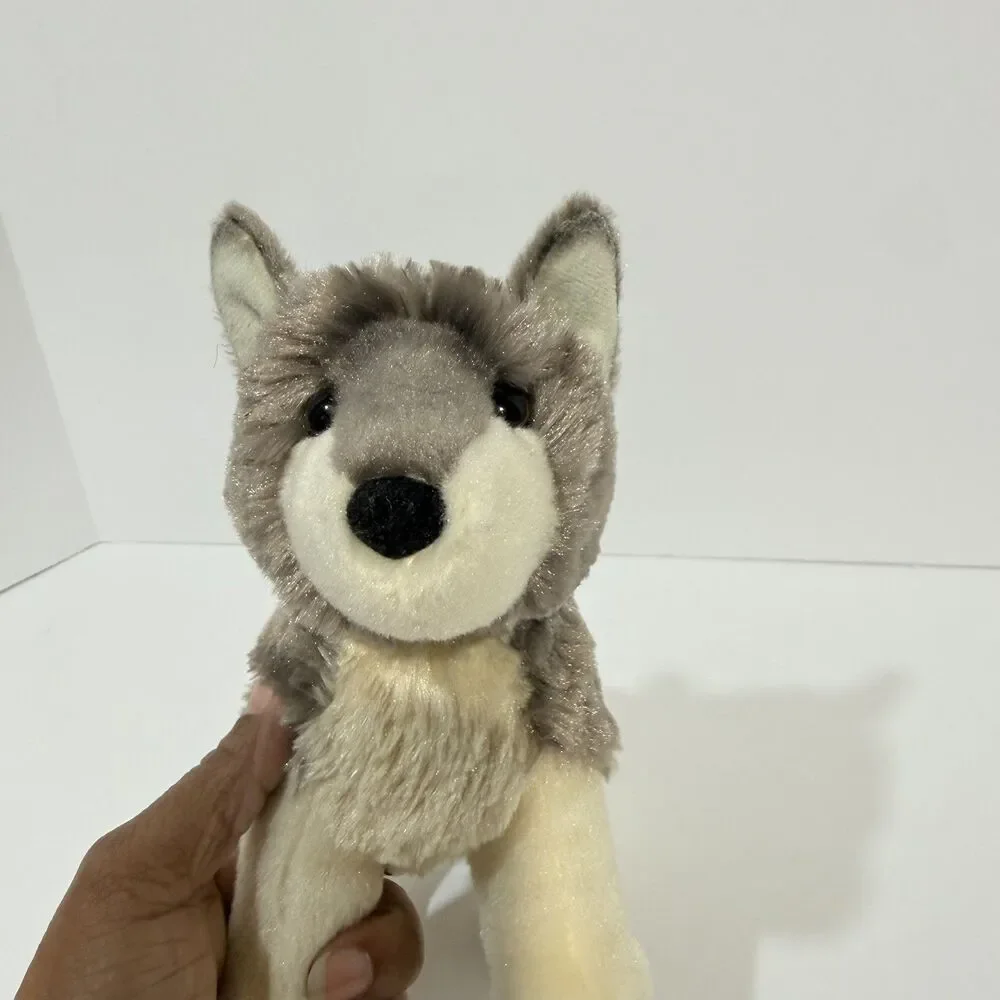 Douglas Cuddle Toys Gray Ivory Wolf Dancer Plush Amber Eyes 8